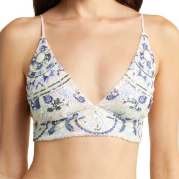 FREE PEOPLE just bead it bralette in powder sand combo - Picture 4 of 4